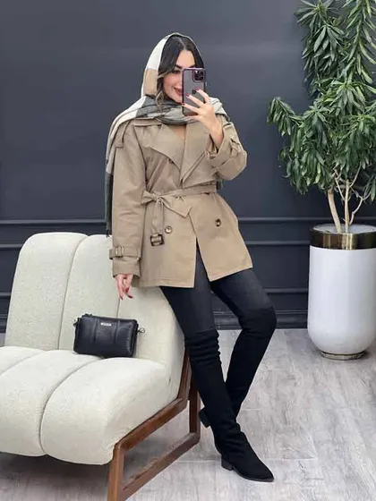 بارانی یقه دوبل شش دکمه