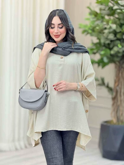 مانتو پانچ بغل سه دکمه کتایون