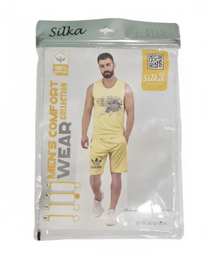 ست راحتی مردانه نخ پنبه adidas زرد