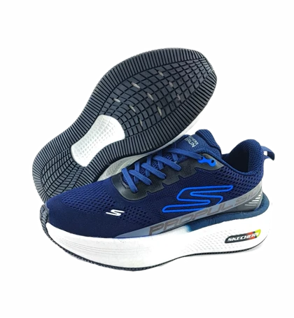 کفش اسپرت و روزمره مردانه تمام وارداتی برند اسکچرز Skechers مدل رانینگ سرمه‌ای کد 616