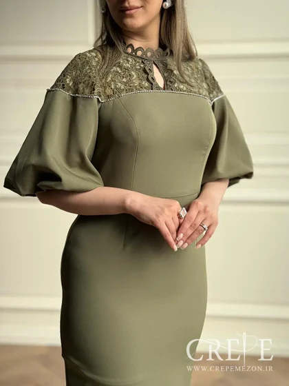 پیراهن بالاتنه گیپور نوار نگینی