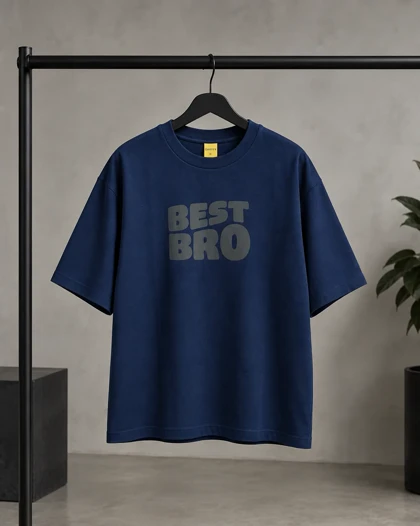 تیشرت پنبه ماکان درجه یک / طرح BEST BRO/ سرمه ای