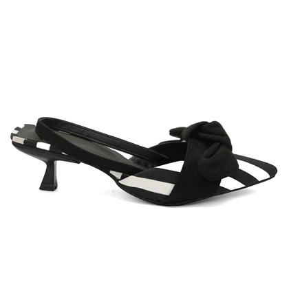کفش مجلسی زنانه پاشنه‌دار 3 سانت مدل sandal valentino - 0060_B/W