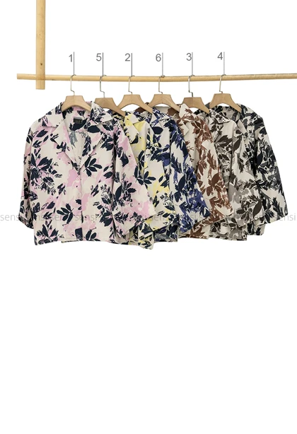 شومیز طرح دار باکسی مودال کد1005595