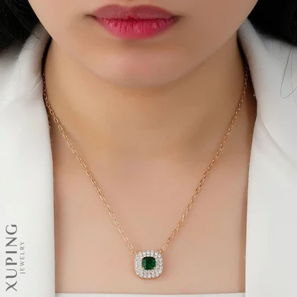 گردنبند زنانه طرح جواهری نگین‌رنگی برند ژوپینگ