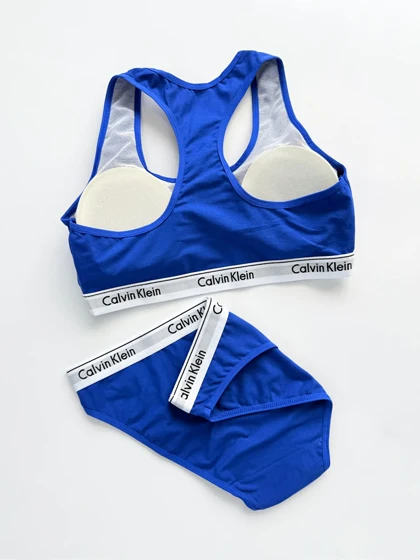 ست نیم‌تنه کاپ‌دار و شورت اسلیپ نخ پنبه کلوین کلاین Calvin Klein