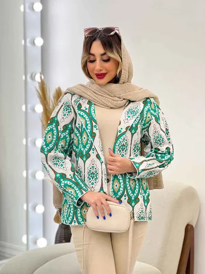 مانتو طرح دار مغزی دوزی