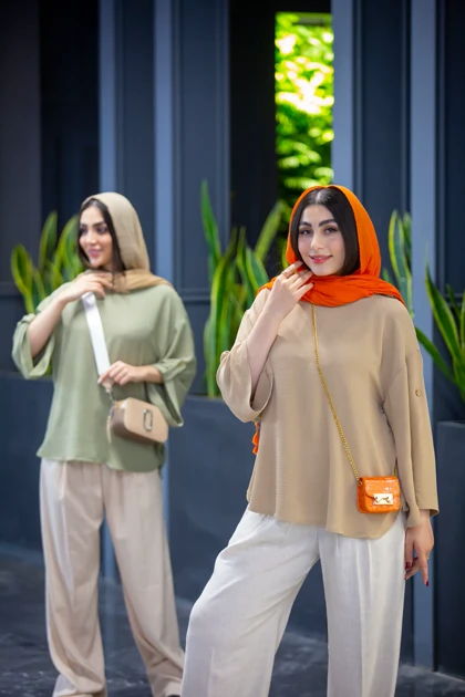 مانتو کنفی کراش یقه گرد