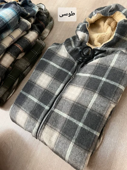 سویشرت چهارخانه کلاهدار 6110