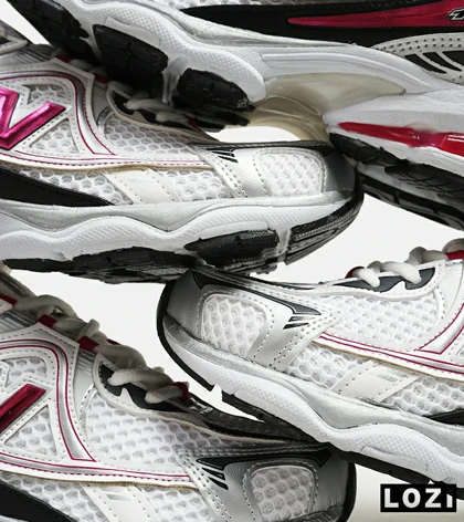 کفش کتانی مردانه و زنانه سفید سرخابی NEW BALANCE 1064 مدل 5623