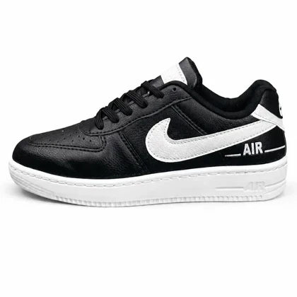 کفش کتانی مردانه زنانه و بزرگ پا مدل ایرفورس مشکی سفید Nike Air Force
