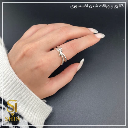 انگششتر زنانه ابکاری نقره کد az17