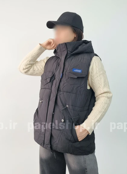 پافر زنانه مشکی کلاهدار