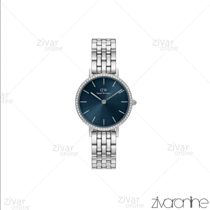 ساعت دنیل ولینگتون زنانه نقره ای صفحه سرمه ای دور نگین 105417