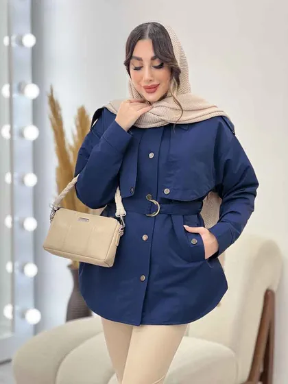 بارانی ژیله دکمه دار روژین
