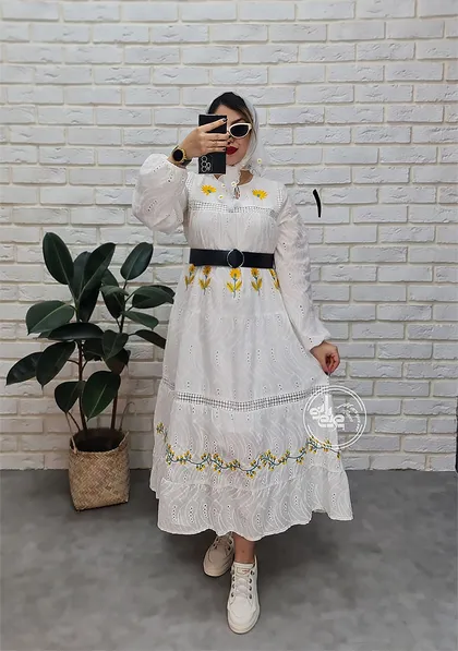 پیراهن مجلسی خامه دوزی