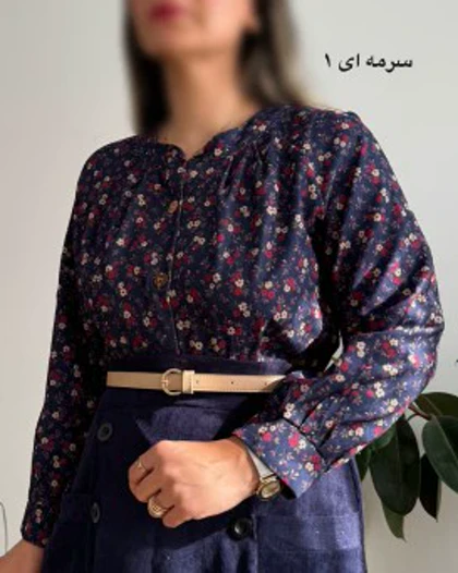 شومیز مخمل کبریتی طرحدار