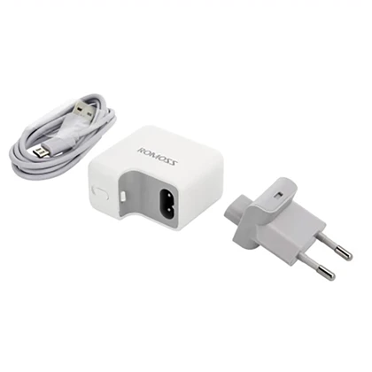 شارژر دیواری فست شارژ یو اس بی مسافرتی 2.1 آمپر روموس همراه با کابل شارژ میکرو یو اس بی 12S