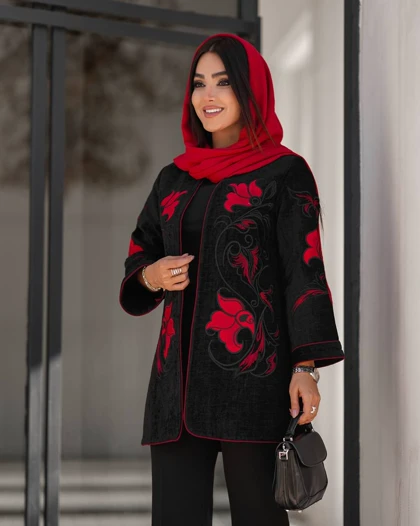 مانتو گلدوزی مخمل