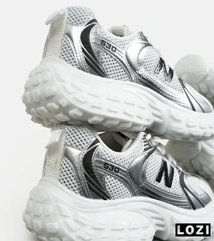 کفش کتانی مردانه و زنانه سفید طوسی مشکی NEW BALANCE 530 V02