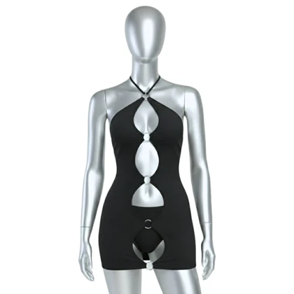 لباس خواب فانتزی مدل پیراهن جلو باز حلقه دار گریس 6008