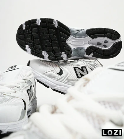 کفش کتانی مردانه و زنانه سفید طوسی NEW BALANCE 530