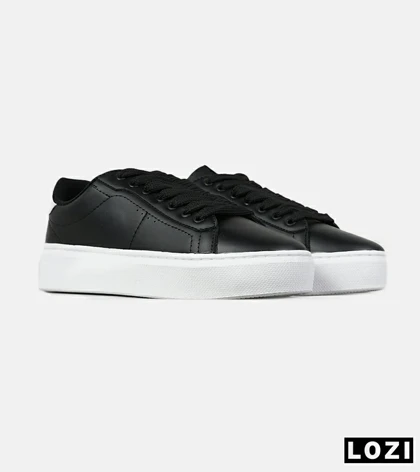 کفش کتانی مردانه مشکی سفید BERSHKA مدل 7597