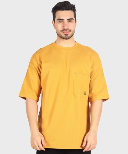 تیشرت باکسی مردانه ساده و تک جیب 1721