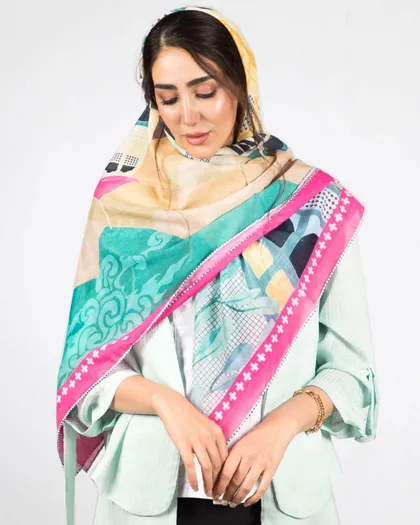 روسری بزرگ مجلسی زنانه طرح دار