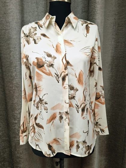 شومیز طرح گل ساتین