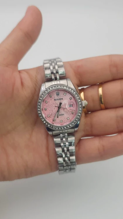 ساعت مچی زنانه رولکس Rolex با موتور کواتز و تاریخ دار