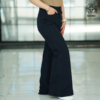 شلوار جین زنانه بگ بوت کات سرمه ایS1
