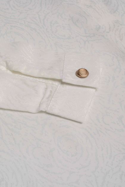 شومیز ساتن ژاکارت - 3152