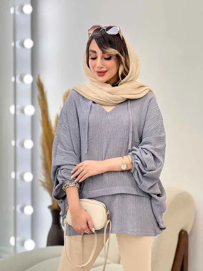 مانتو جلو بسته برش‌دار مارینا