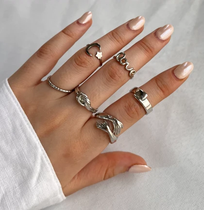 انگشتر پک اقتصادی نقره‌ای