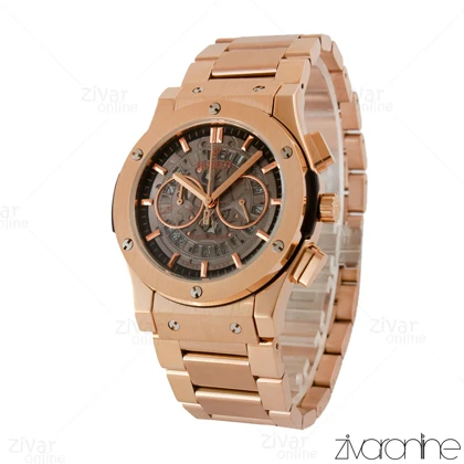 ساعت هابلوت مردانه کلاسیک فیوژن سه موتوره رزگلد صفحه اسکلتون 105101