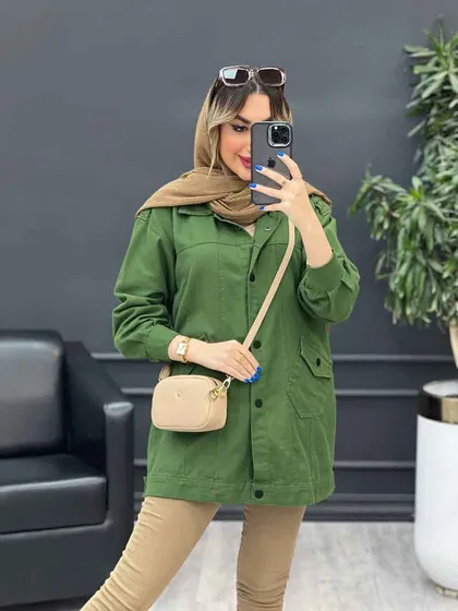 مانتو کتان سرشانه پاگن نیلیا