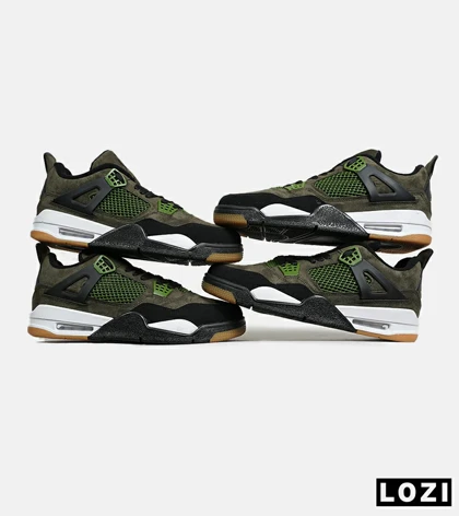 کتانی ساق‌دار زنانه و مردانه سبز زیتونی Nike air jordan 4 مدل 6469