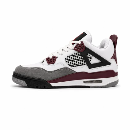 کفش و کتانی مردانه ساق‌دار مدل جردن NIKE AIR JORDAN 4 رنگ سفید طوسی کد 2134