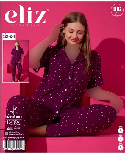 بلوز شلوار سایز بزرگ زنانه کد 7301-12-b