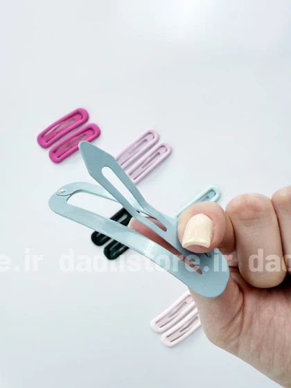 گیره مو تق تقی مستطیل شمعی بسته 2 عددی