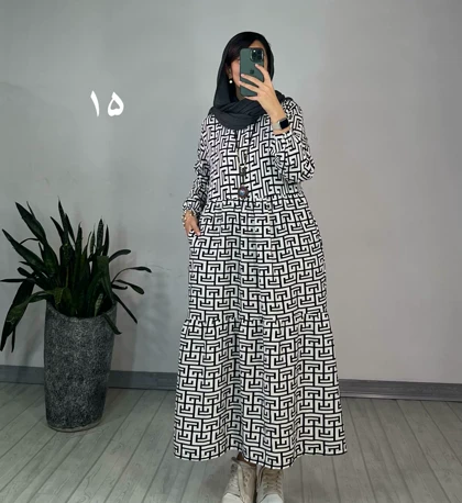 پیراهن مانتویی بلند تینا