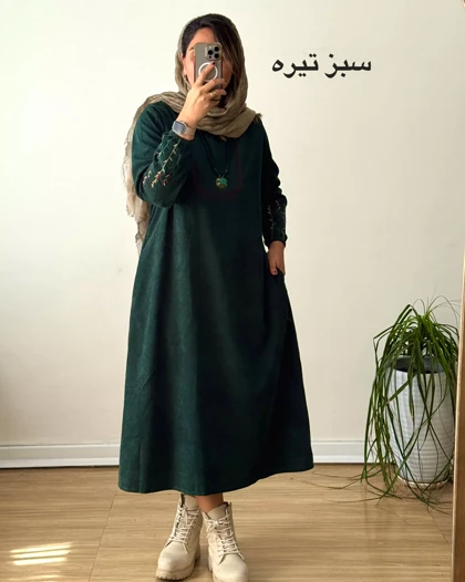 پیراهن مانتویی گندم