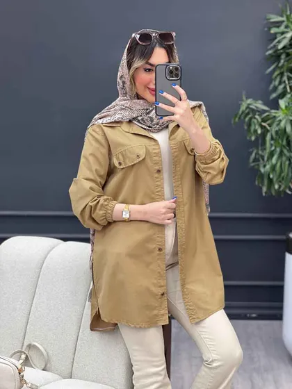مانتو جیب نما بغل زیپ طنین