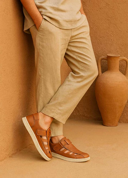 صندل مردانه نسکافه ای مدل Arman