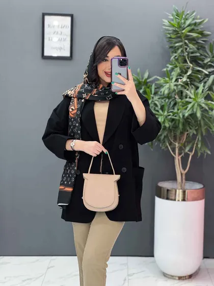 مانتو کتی یقه آرشال چهار دکمه