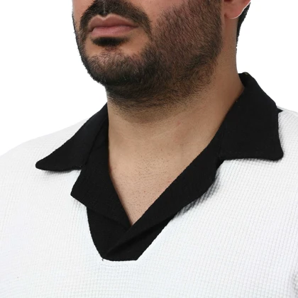 پولوشرت آستین کوتاه یقه شکاری مردانه سیزر مدل 15611246