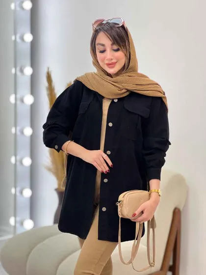 مانتو جیب پیله آستین برش‌دار