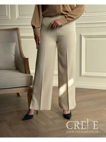 شلوار لینن بزیاق دمپا چاک‌دار قد 106