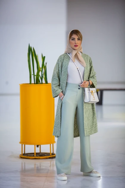 مانتو ژاکارد جیب هلال